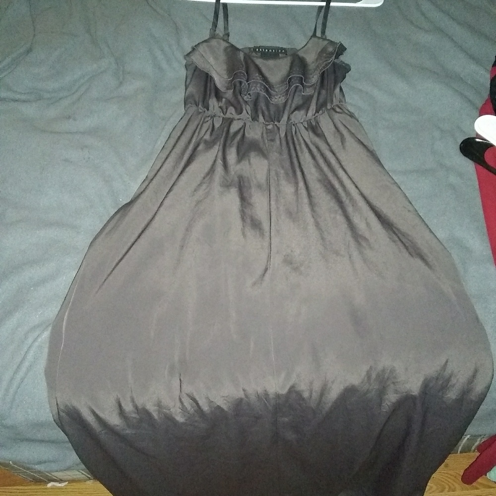 Brown ruffle dress